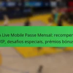 NBA Live Mobile Passe Mensal: recompensas VIP, desafios especiais, prémios bónus