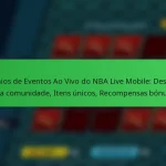 Prémios de Eventos Ao Vivo do NBA Live Mobile: Desafios da comunidade, Itens únicos, Recompensas bónus
