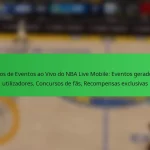 Prémios de Eventos ao Vivo do NBA Live Mobile: Eventos gerados por utilizadores, Concursos de fãs, Recompensas exclusivas