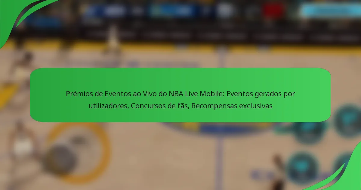 Prémios de Eventos ao Vivo do NBA Live Mobile: Eventos gerados por utilizadores, Concursos de fãs, Recompensas exclusivas
